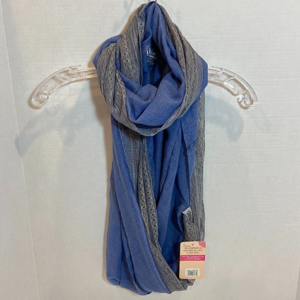 Tickled Pink oversized blue scarf, wrap